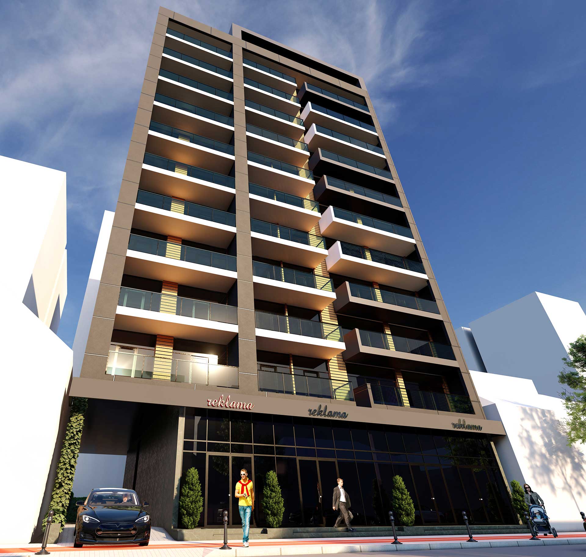 Фасад Comfort House с интерактивным выбором этажей
